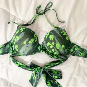 Green Leopard Pink Victoria’s Secret Bikini Top